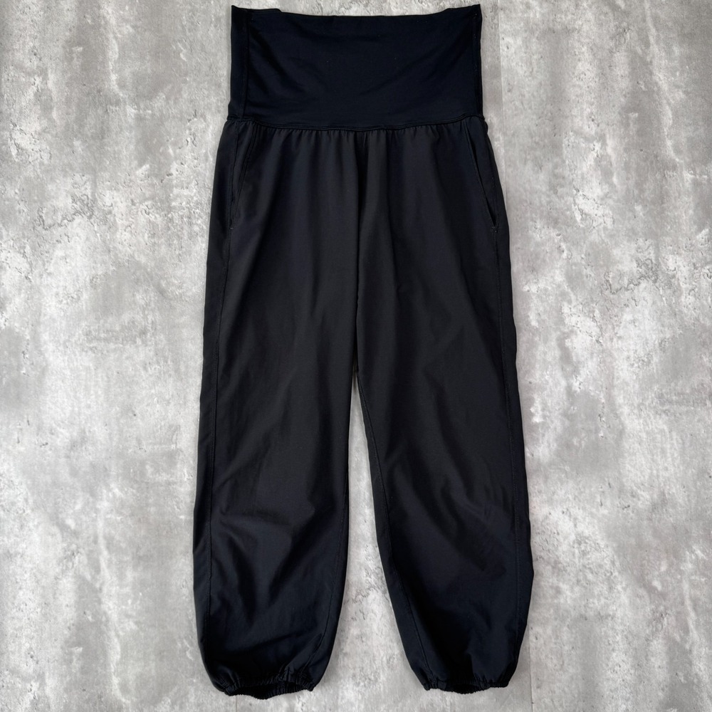 Lululemon Om Pants Womens 6 Black High Rise Jogger Yoga Loose Crop Baggy
